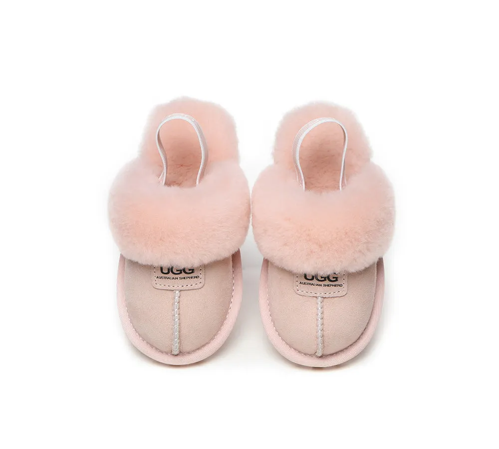 Kids Sheepskin Wool Slingback Slippers Suzie