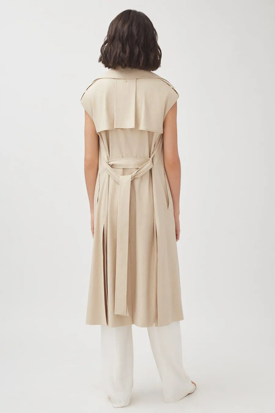 Linen Sleeveless Trench