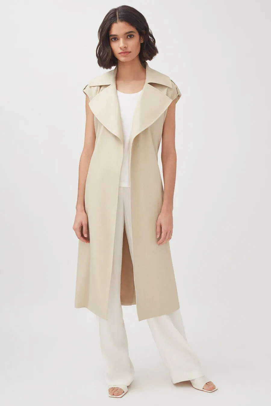 Linen Sleeveless Trench