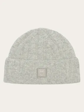 Low wool 5x4 rib beanie - RWS - Grey Melange