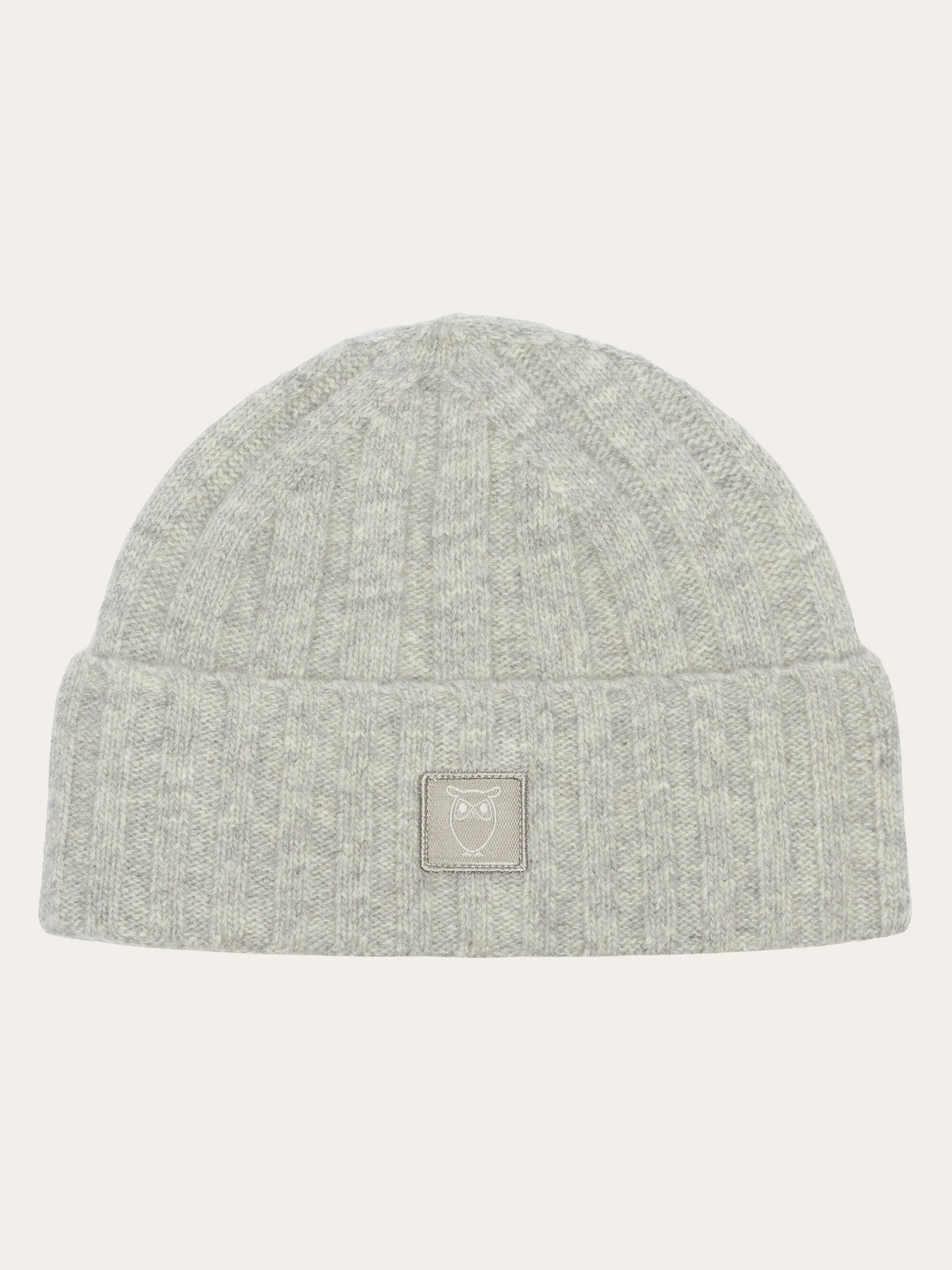 Low wool 5x4 rib beanie - RWS - Grey Melange