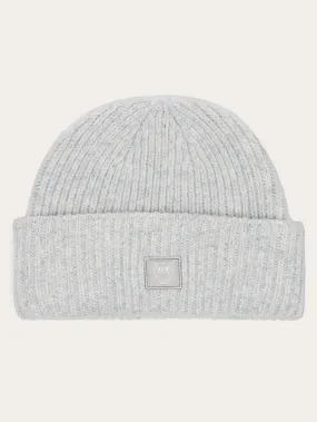 Low wool rib beanie - Grey Melange