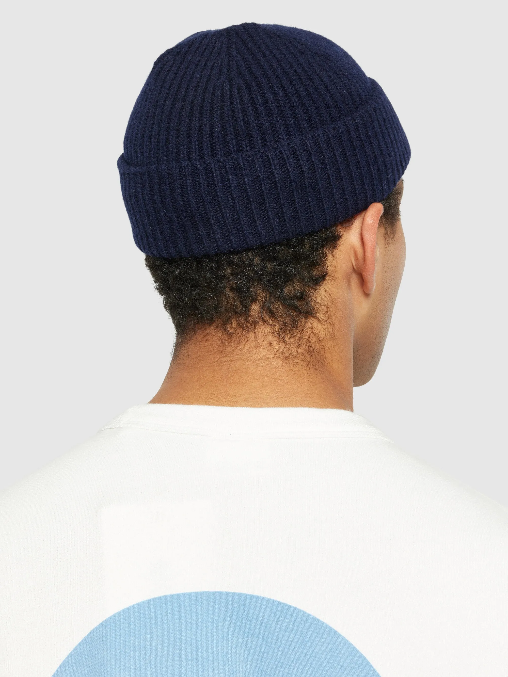 Low wool rib beanie - Total Eclipse