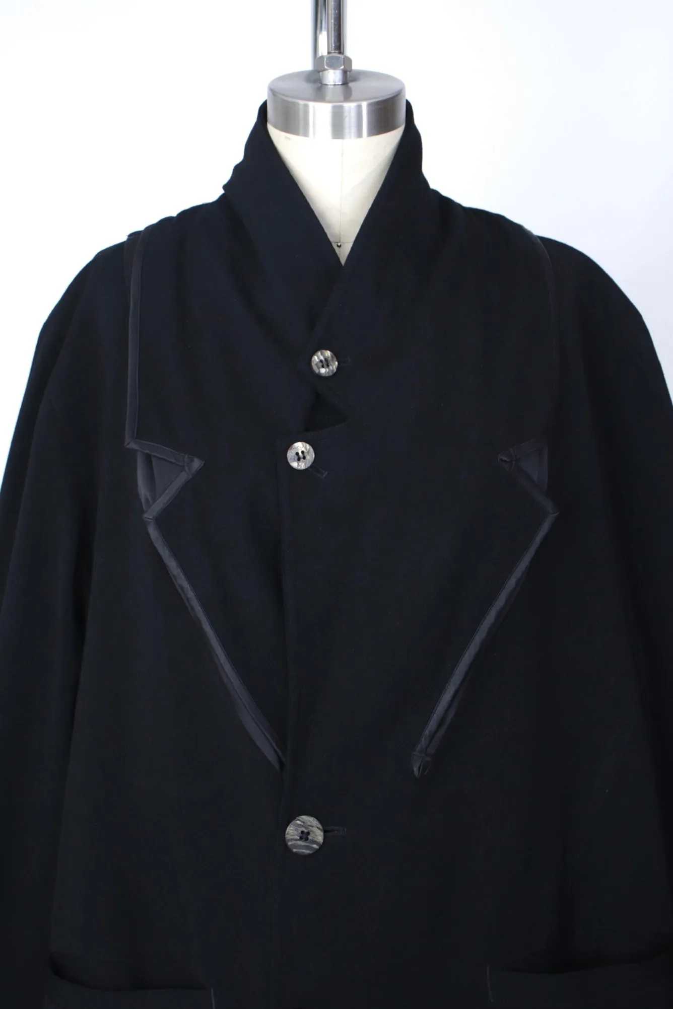 Marithe François Girbaud Wool Layered Lapel Coat