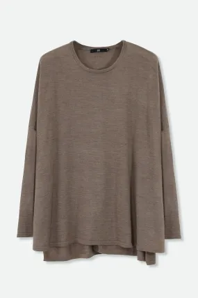 MATTEO OVERSIZED LONG SLEEVE CREW IN FINE ITALIAN MERINO