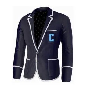 Navy Blue Blazer with White edging and Embroidered C