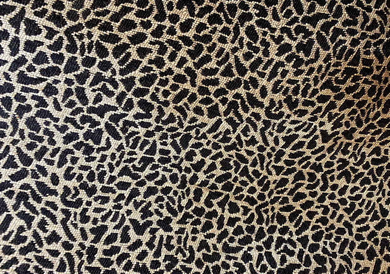 NEW Count Joshua Leopard Upholstery & Drapery Chenille Velvet Fabric in Black & Tan