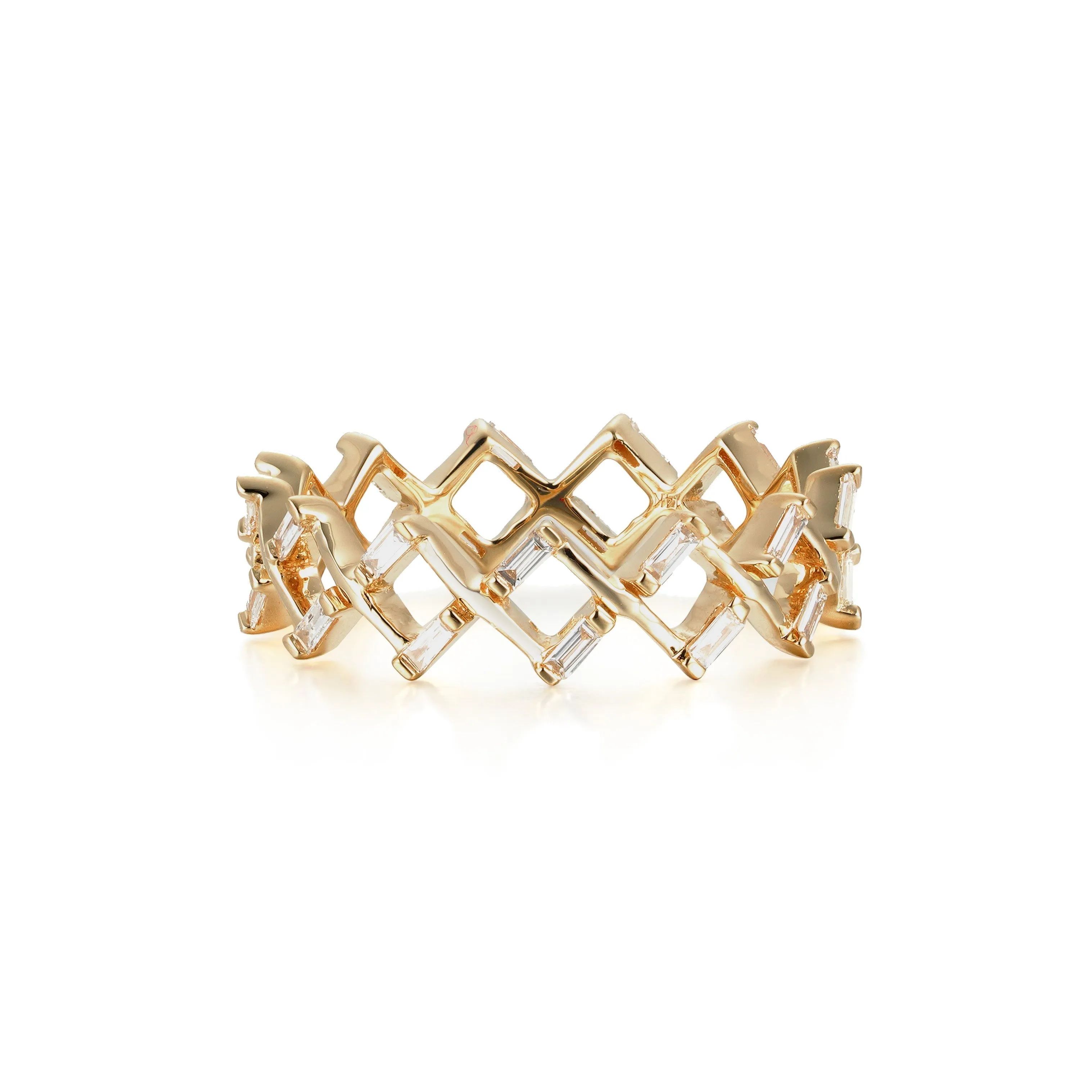 Orchid Gems Zig Zag Baguette Diamond Ring