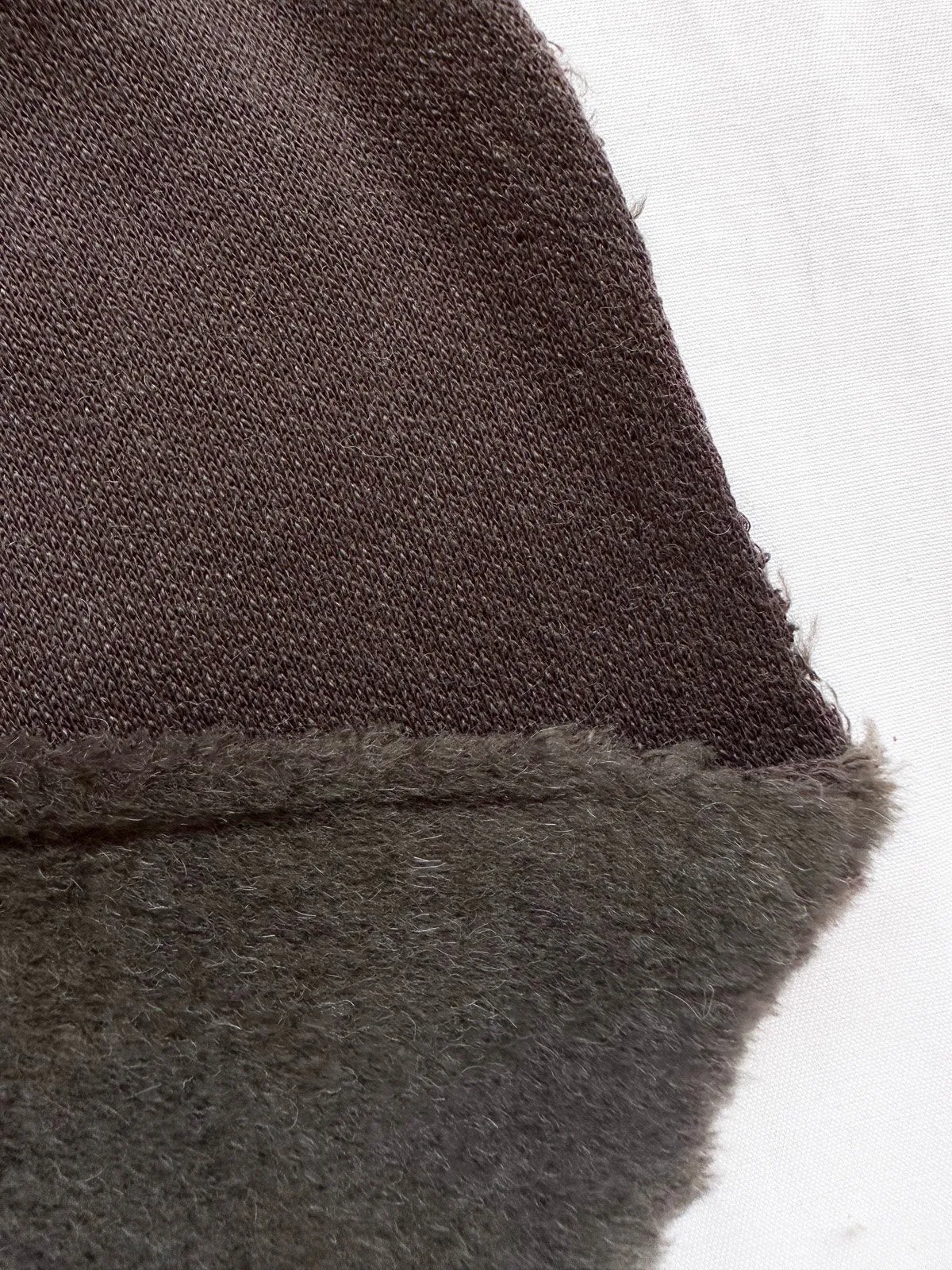 Per 1/2 Half Yard Brown Wool Knit Sherpa