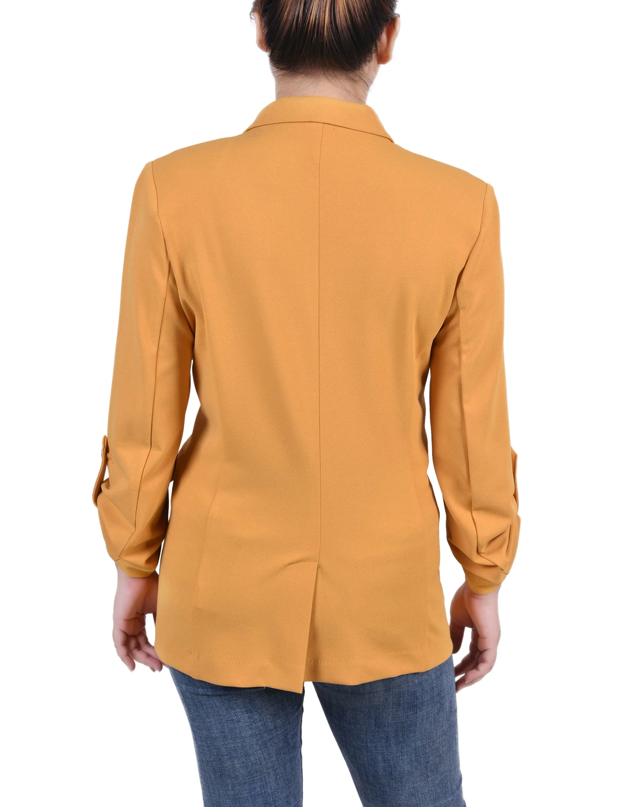 Petite Long Sleeve Double Breasted Crepe Jacket