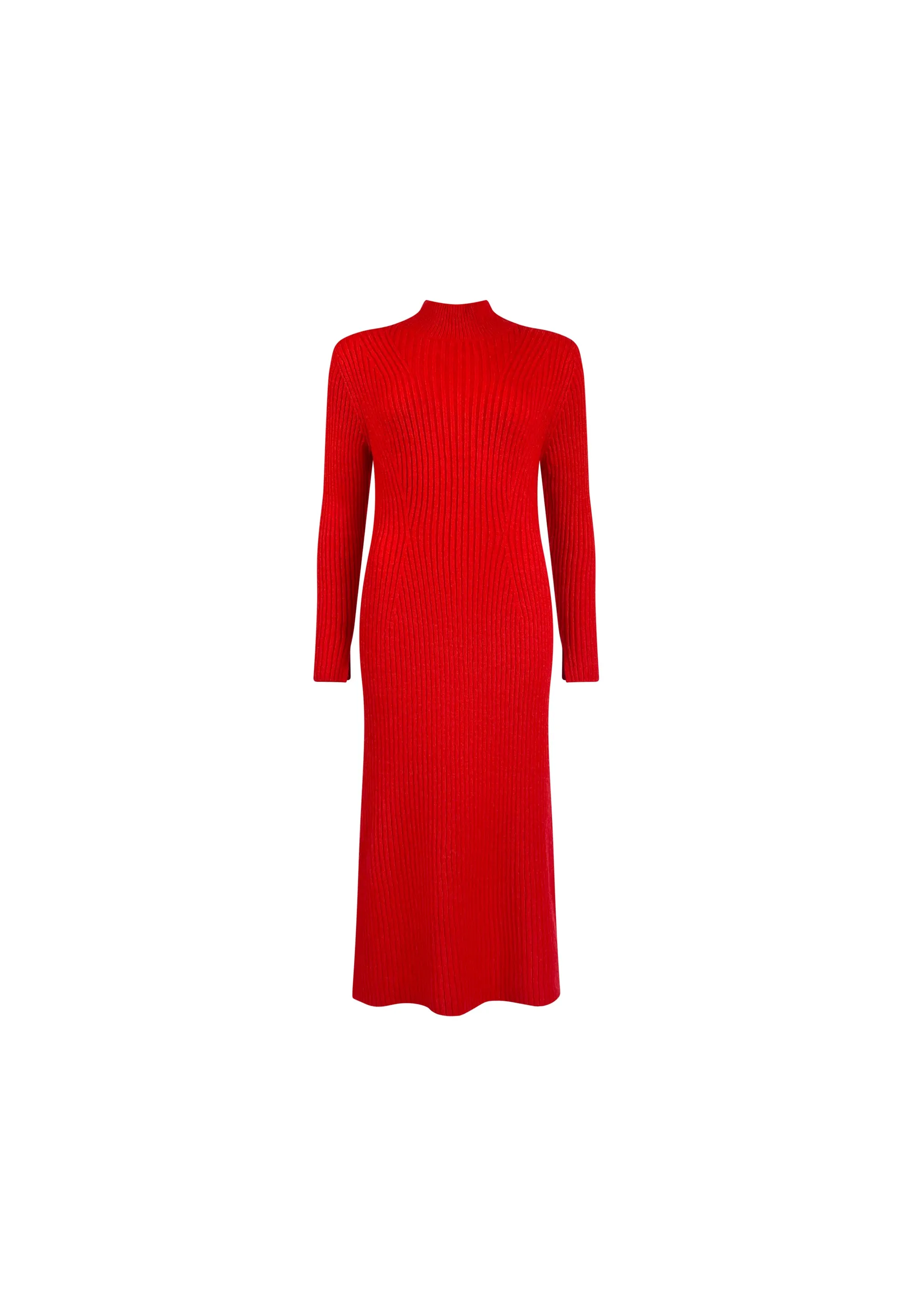 Petite Red High Neck Jumper Dress