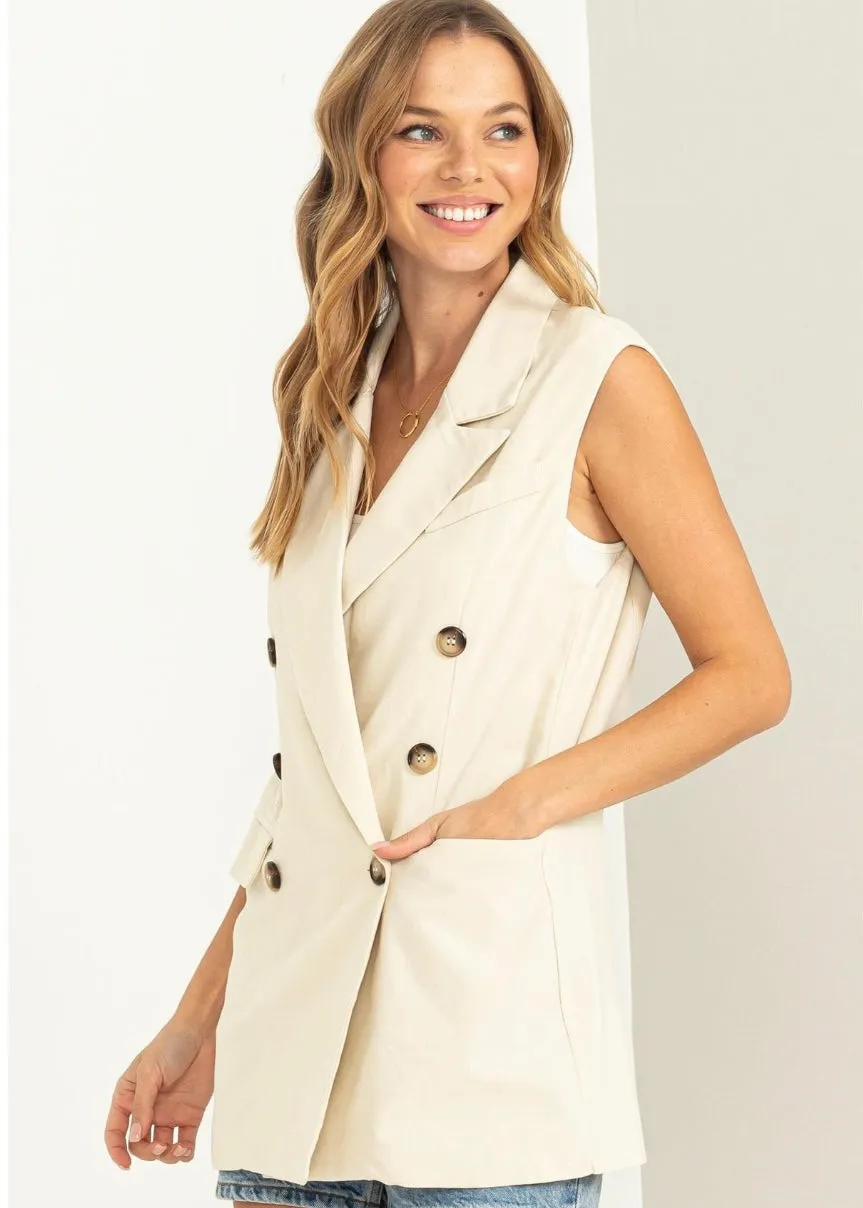 PROMISING PERFECTION OVERSIZED BLAZER VEST