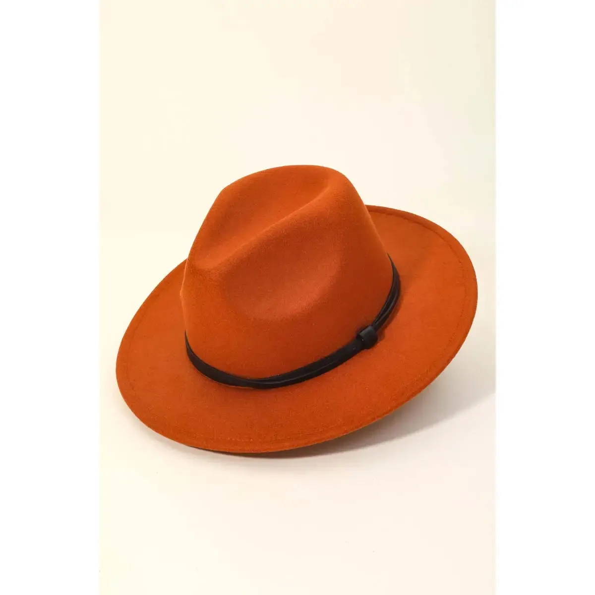 Pumpkin Thin Double Strap Fedora Hat