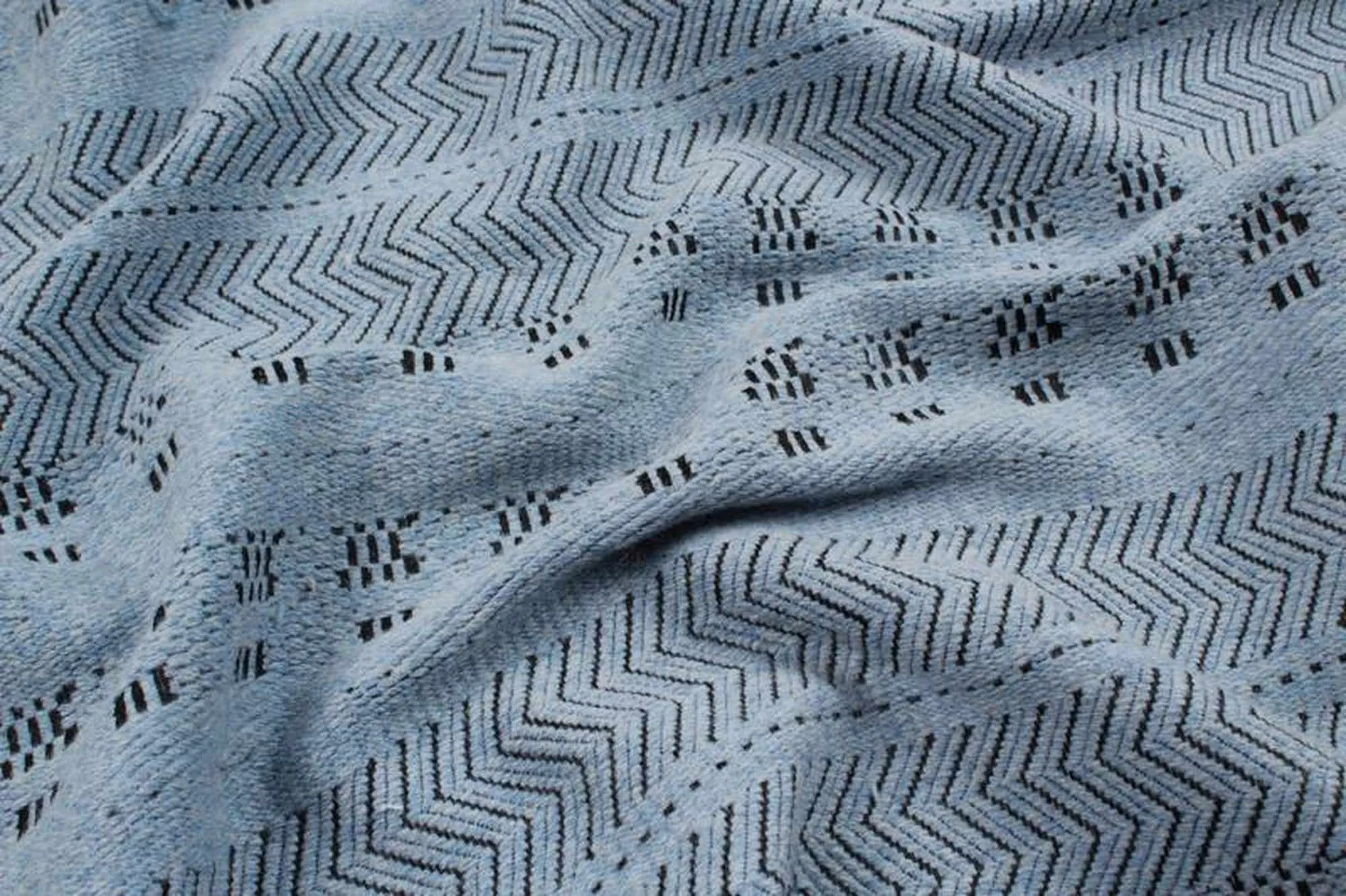 Recycled Wool Jacquard for Outwear - Blue