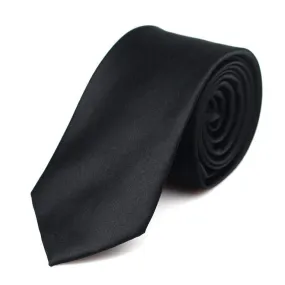 Solid Black Slim Tie