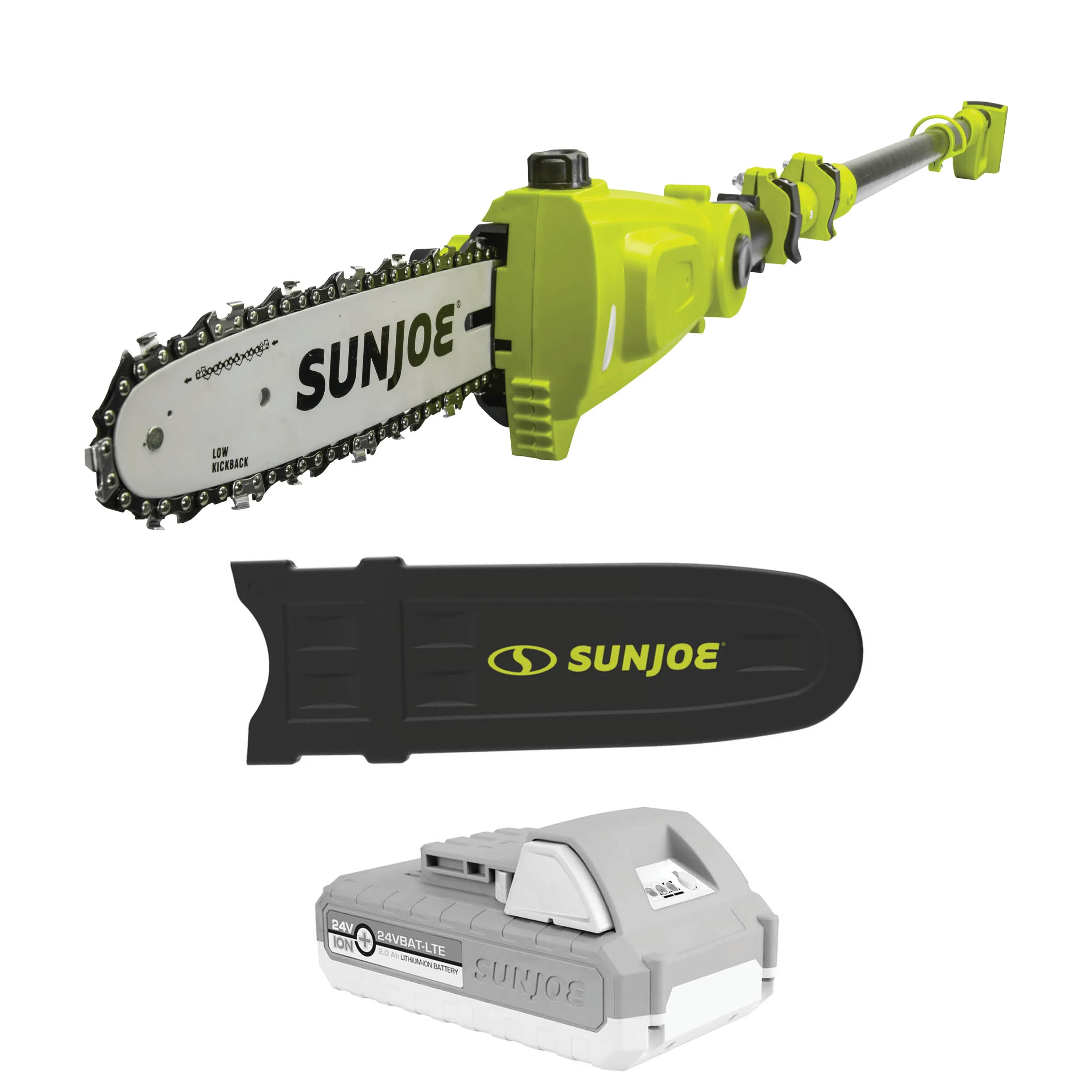 Sun Joe 24V-PS10-LTE 24-Volt* IONMAX Cordless Telescoping Pole Chainsaw | 10-inch | W/ 2.0-Ah Battery   Charger