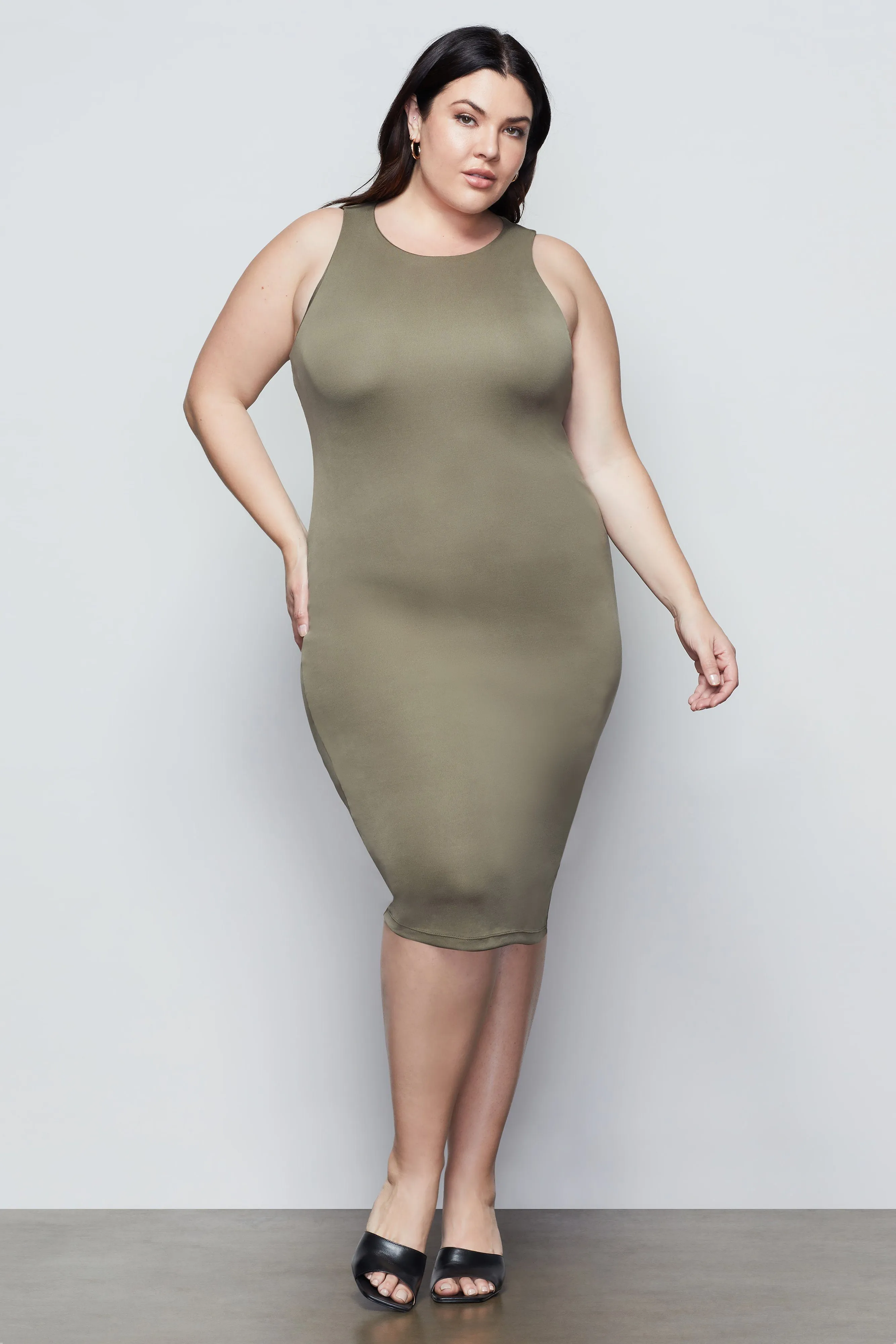 THE BODY SCULPTED MIDI DRESS | SAGE001