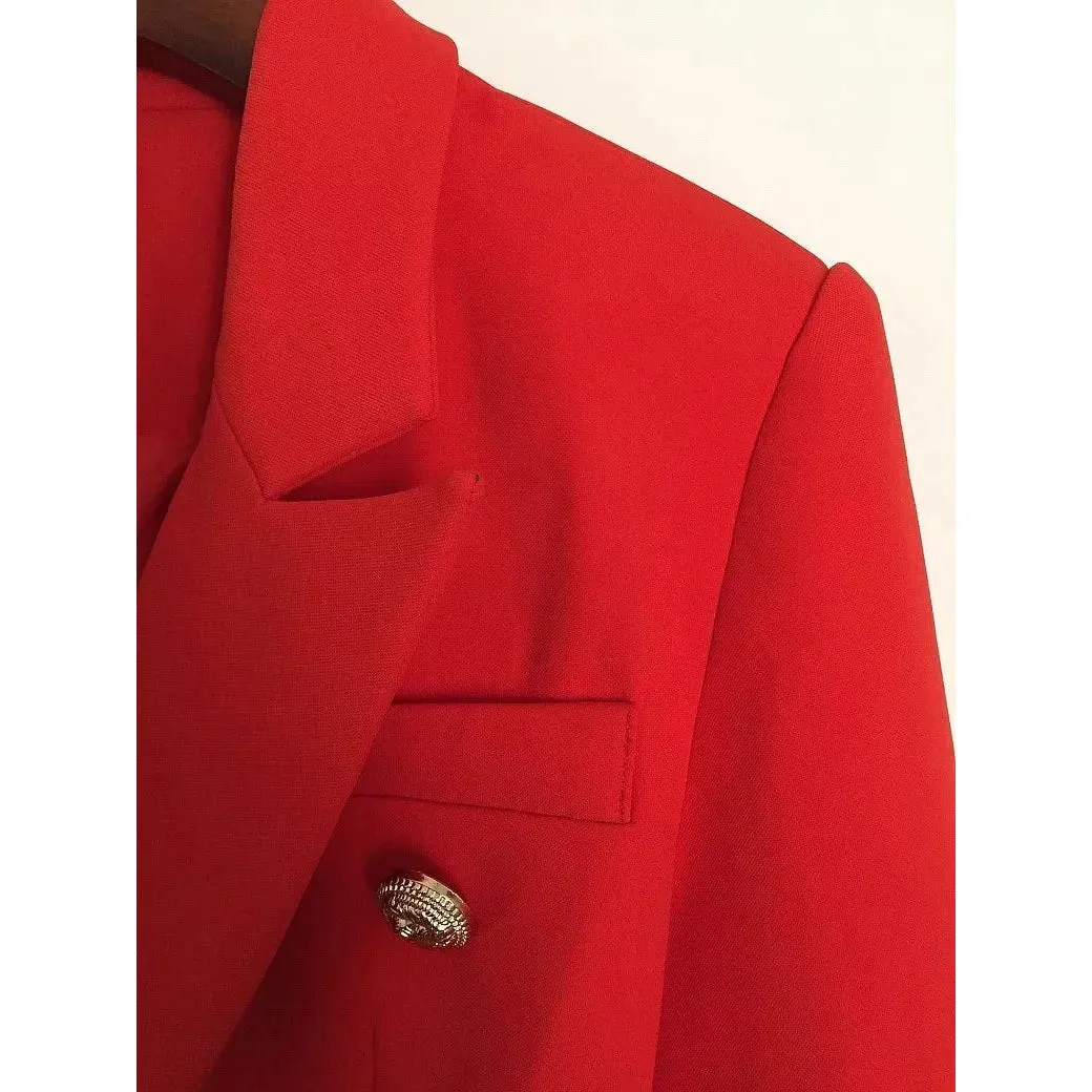 The Priscilla Slim Fit Blazer - Cherry Red