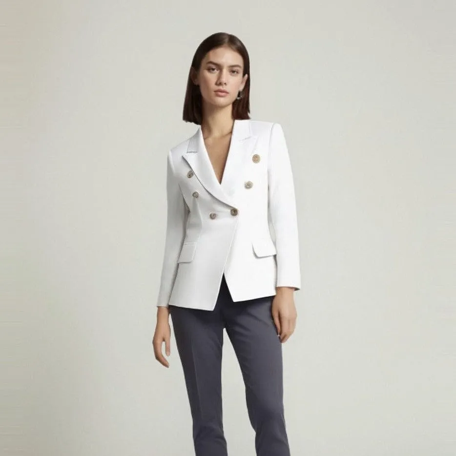 The Priscilla Slim Fit Blazer - Pearl