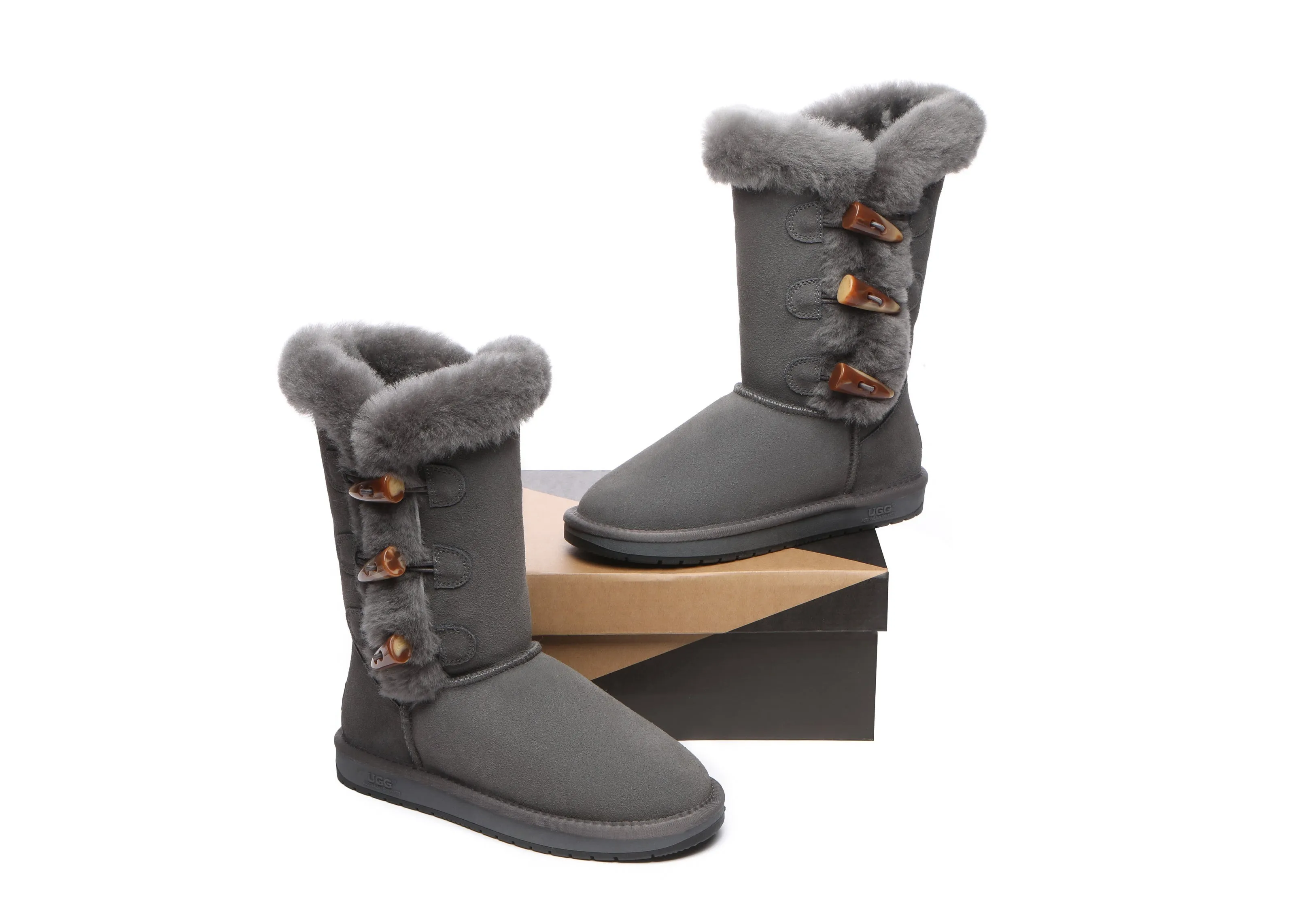 UGG Boots Women Sheepskin Wool Short boots Tamari Toggle Closure