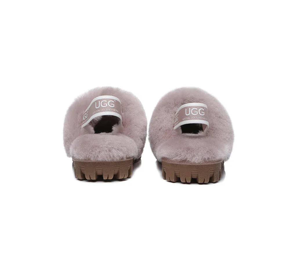 UGG Kids Slippers Sheepskin Wool Slingback Slippers Waffle Plus