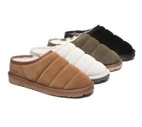 Ultra Puffer Style Women Sheepskin Wool Slippers