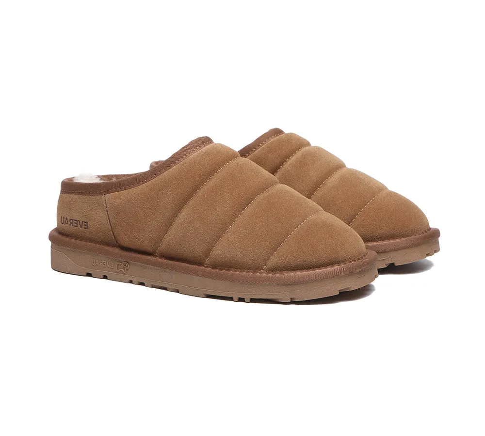 Ultra Puffer Style Women Sheepskin Wool Slippers