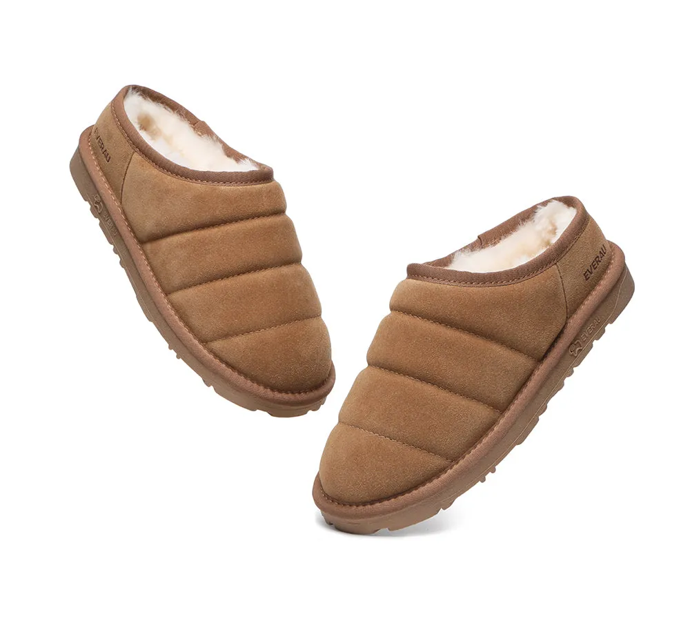 Ultra Puffer Style Women Sheepskin Wool Slippers