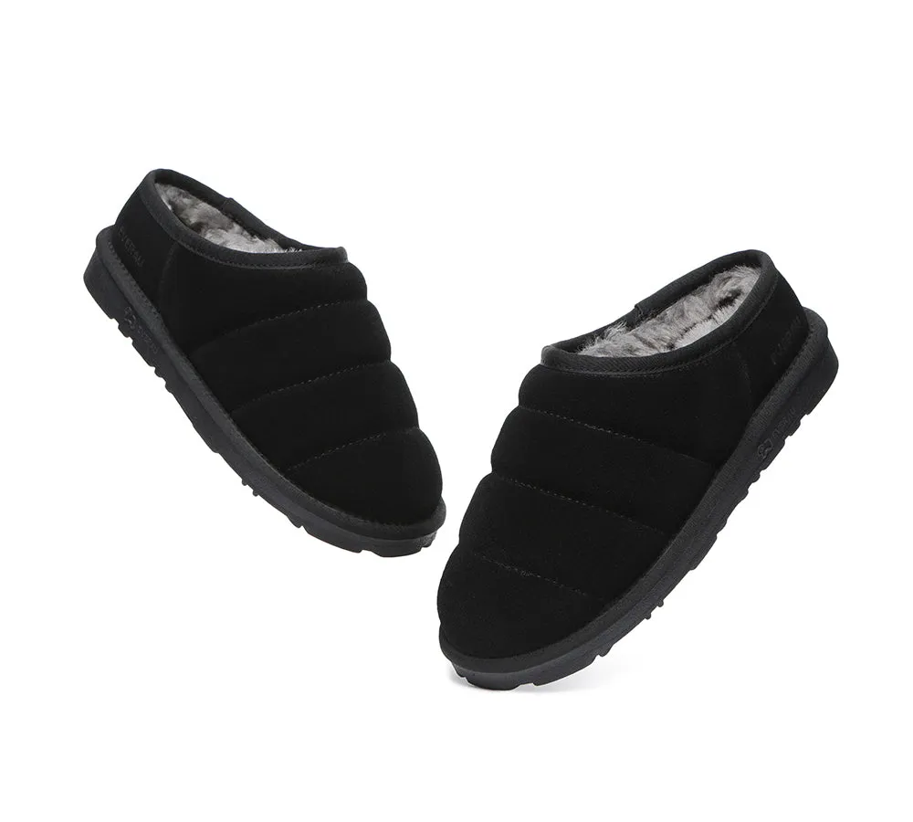 Ultra Puffer Style Women Sheepskin Wool Slippers