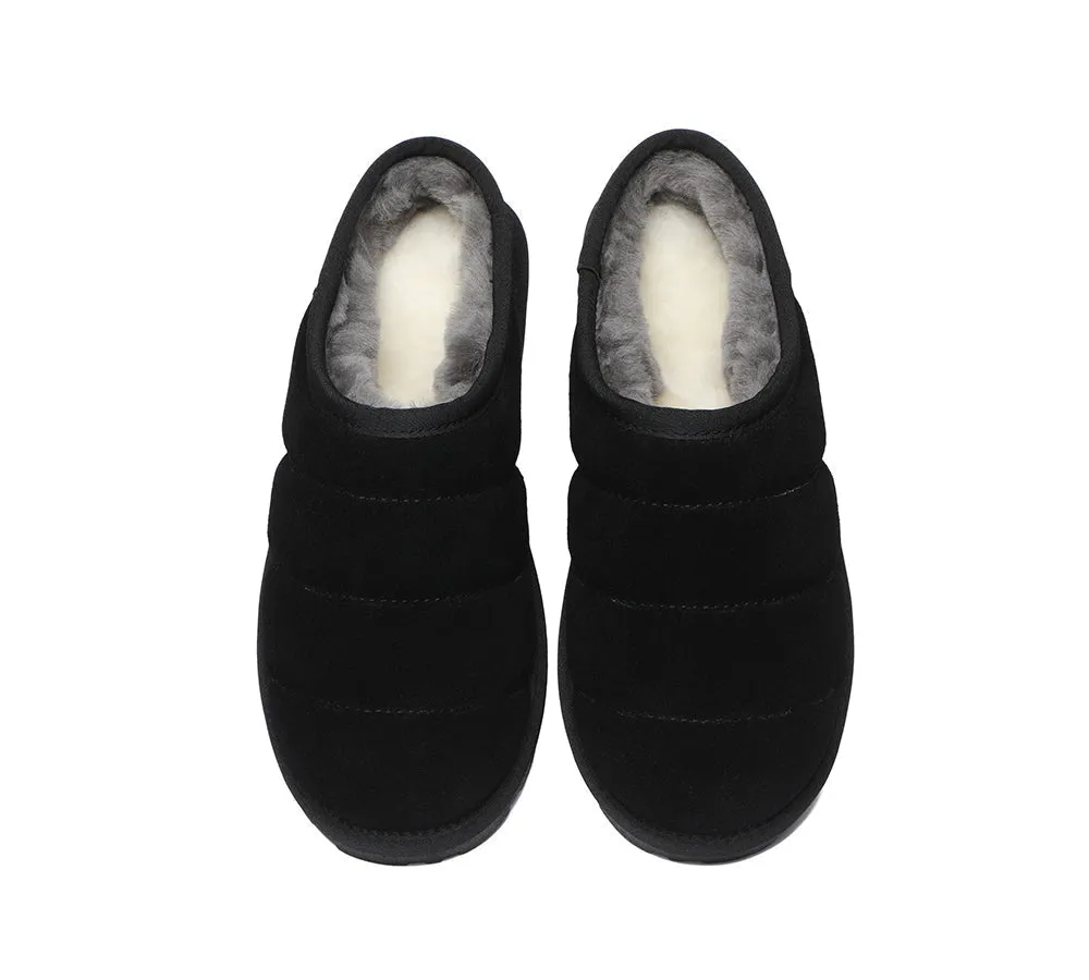 Ultra Puffer Style Women Sheepskin Wool Slippers