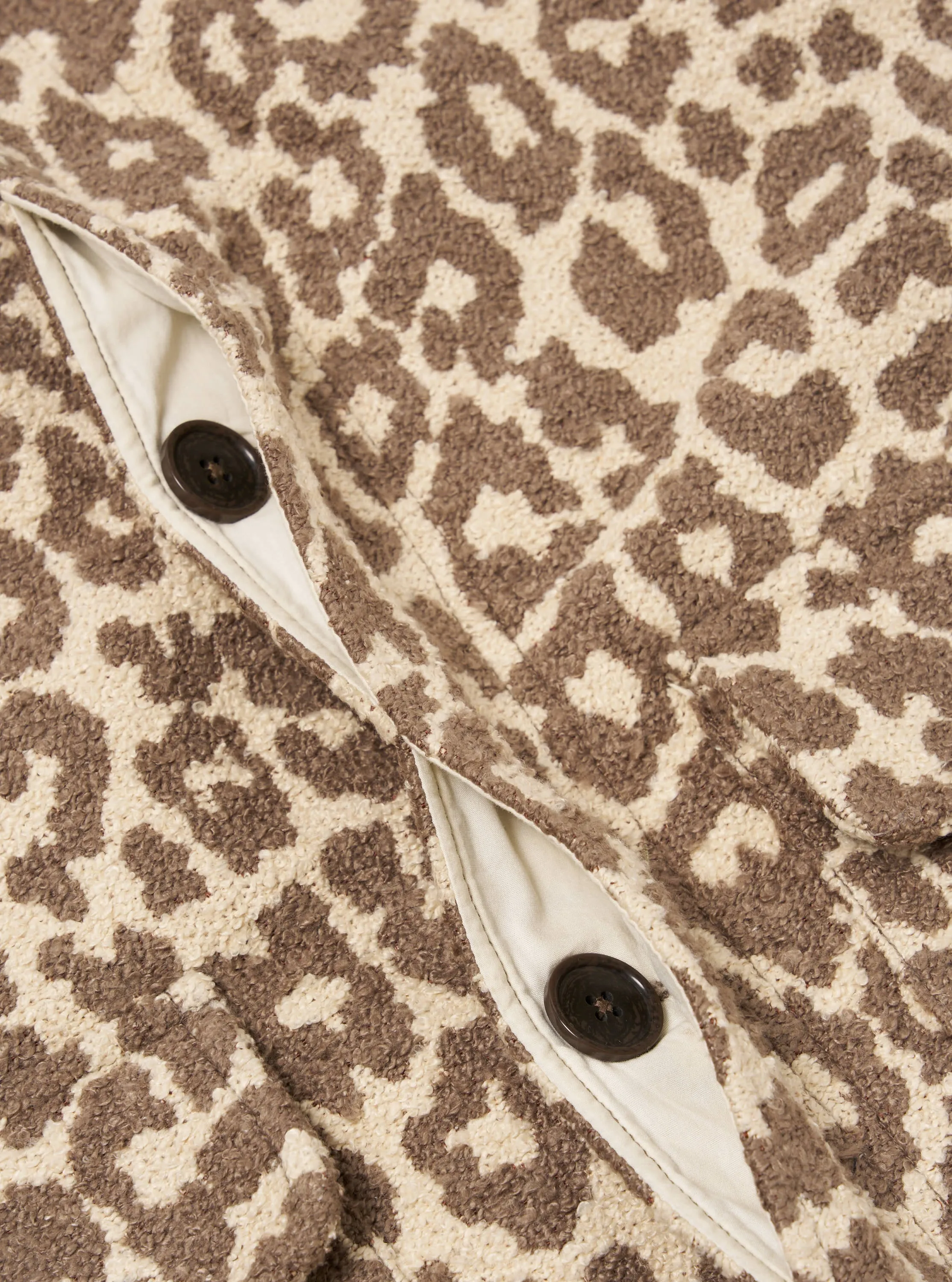 Universal Works Account Coat in Natural Crazy Leopard