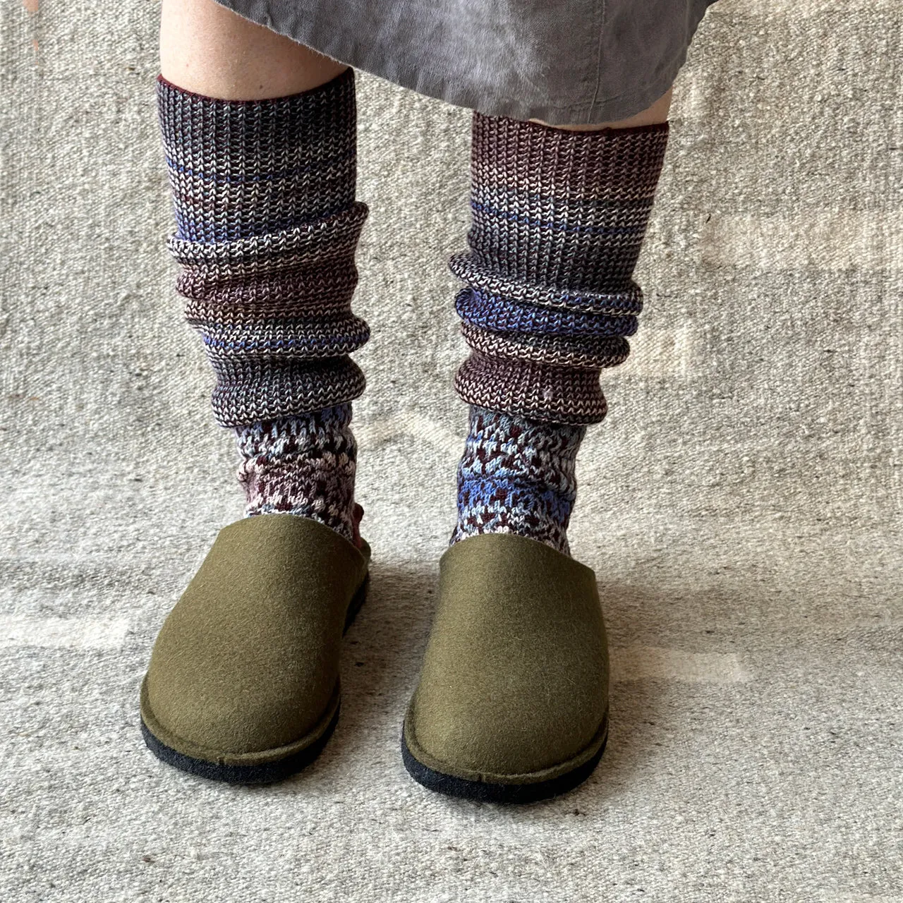 Wool Felt Slippers - Flair Soft - Olive (Adults 36-42)