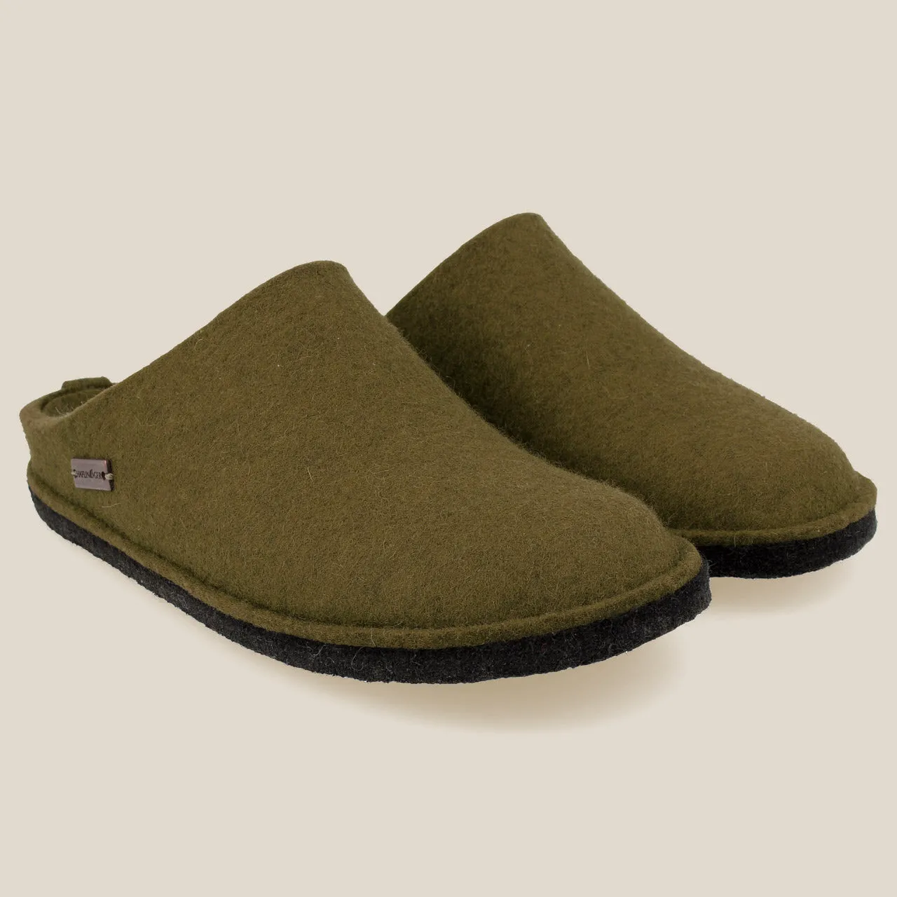 Wool Felt Slippers - Flair Soft - Olive (Adults 36-42)