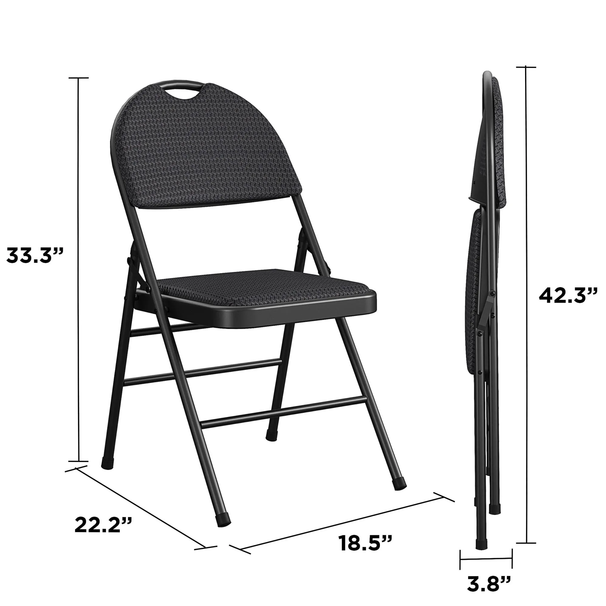 XL Comfort Fabric Padded Folding Chair