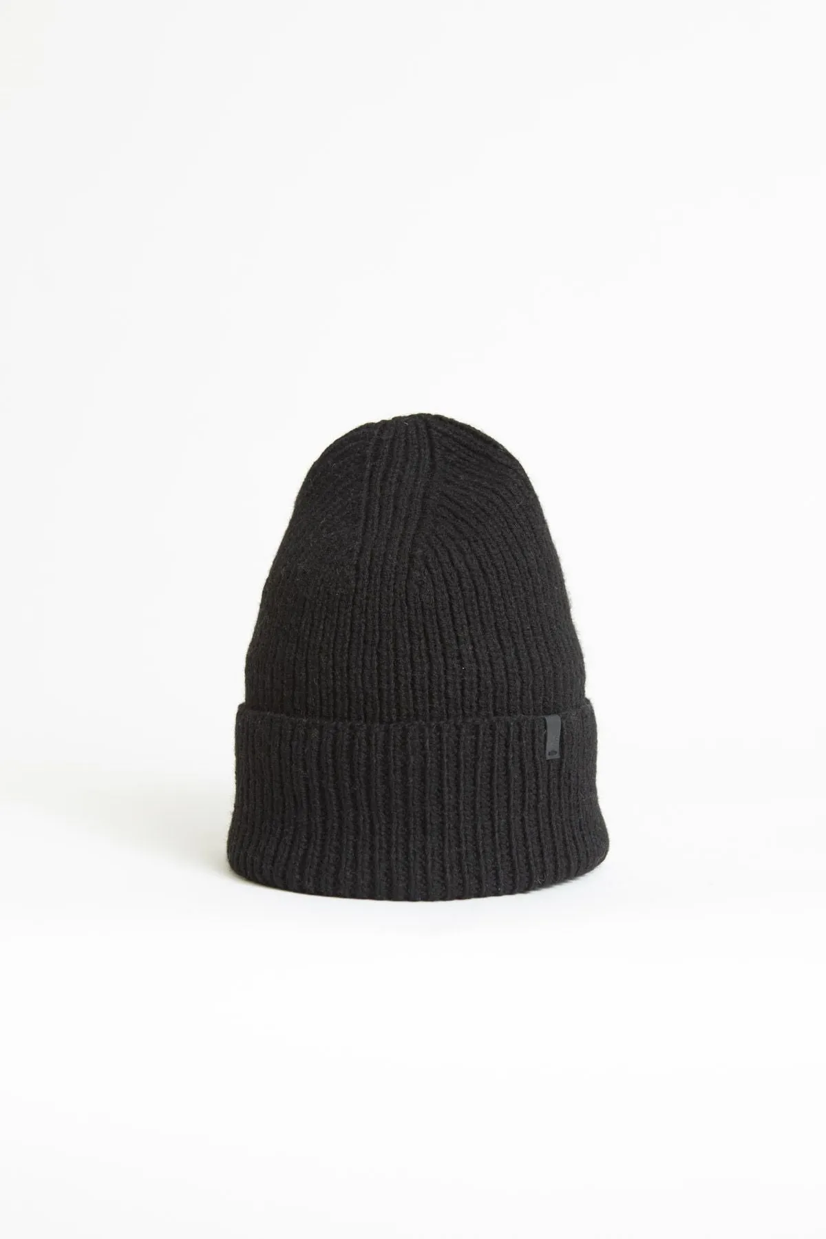 Yak Wool Rib Hat in Black